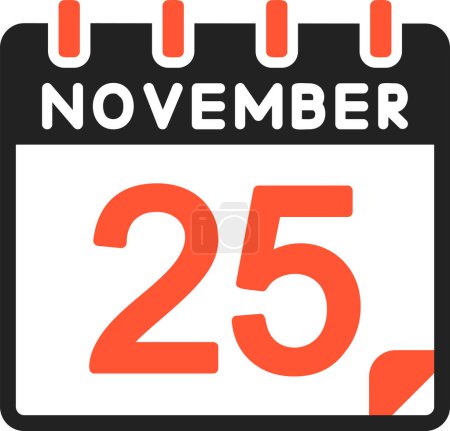 Ilustración de 25 icono de noviembre, ilustración vectorial - Imagen libre de derechos