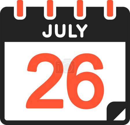 Ilustración de 26 icono de julio, ilustración vectorial - Imagen libre de derechos