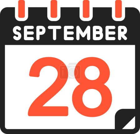 Ilustración de 28 icono de septiembre, ilustración vectorial - Imagen libre de derechos