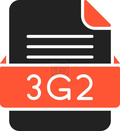 Illustration for 3G2 File Format Vector Icon - Royalty Free Image