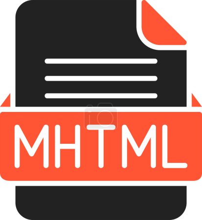 Téléchargez les illustrations : Format de fichier MHTML Icône vectorielle - en licence libre de droit