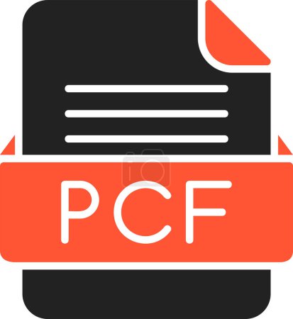 Illustration for PCF File Format Vector Icon - Royalty Free Image
