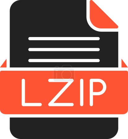Téléchargez les illustrations : Format de fichier LZIP Icône vectorielle - en licence libre de droit