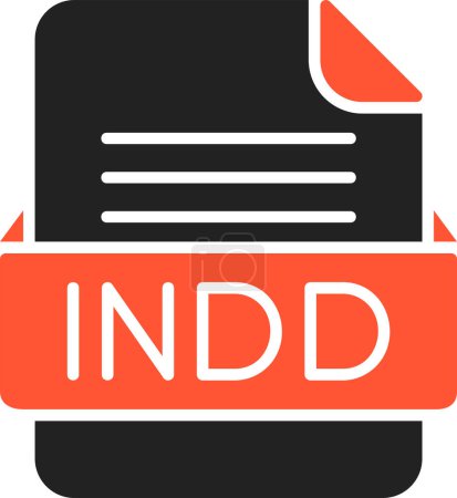 Illustration for INDD File Format Vector Icon - Royalty Free Image