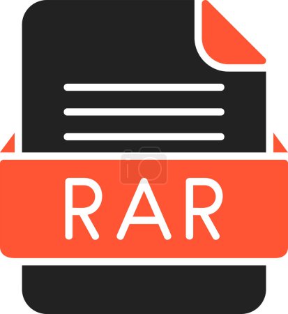 Téléchargez les illustrations : Format de fichier RAR Icône vectorielle - en licence libre de droit
