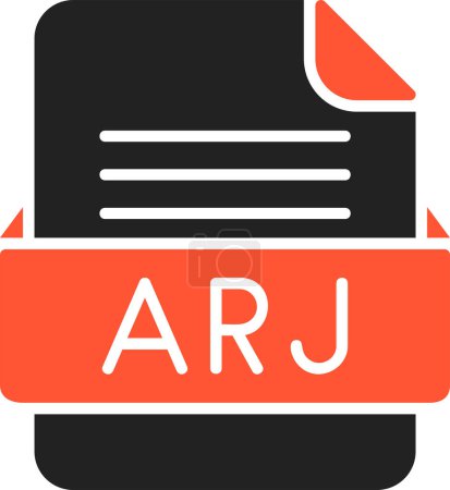 Téléchargez les illustrations : Icône vectorielle de format de fichier ARJ - en licence libre de droit