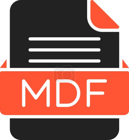 Téléchargez les illustrations : Format de fichier MDF Icône vectorielle - en licence libre de droit