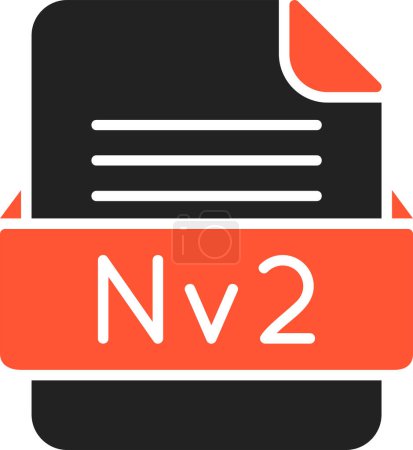 Illustration for Nv2 File Format Vector Icon - Royalty Free Image
