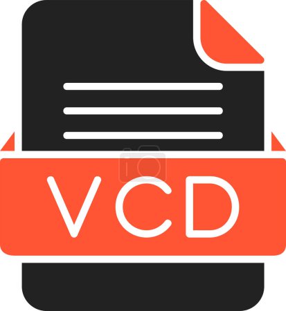 Illustration for VCD File Format Vector Icon - Royalty Free Image