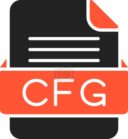 Téléchargez les illustrations : Format de fichier CFG Icône vectorielle - en licence libre de droit