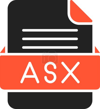 Ilustración de ASX Formato de archivo Vector Icon - Imagen libre de derechos