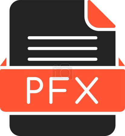 Téléchargez les illustrations : Icône vectorielle de format de fichier PFX - en licence libre de droit