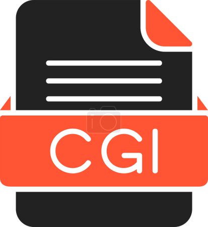 Illustration for CGI File Format Vector Icon - Royalty Free Image