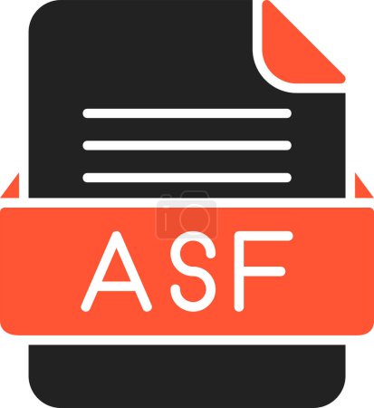 Illustration for ASF File Format Vector Icon - Royalty Free Image