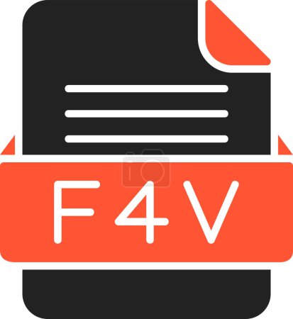 Téléchargez les illustrations : Icône vectorielle de format de fichier F4V - en licence libre de droit