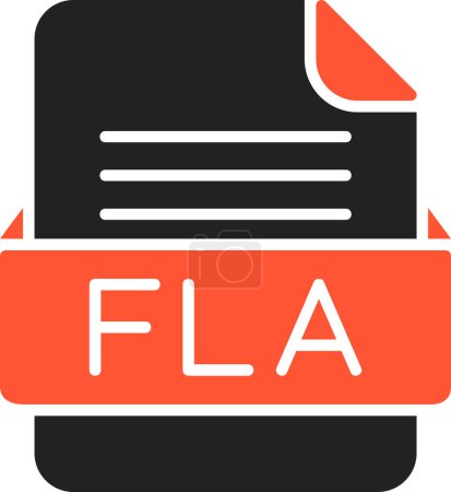 Illustration for FLA File Format Vector Icon - Royalty Free Image
