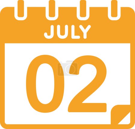 Ilustración de Calendario con la fecha del 02 de julio - Imagen libre de derechos