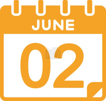Illustration for Calendar with the date of June 02 - Royalty Free Image
