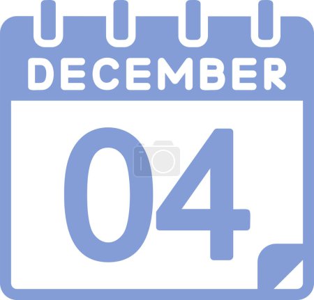 Ilustración de Ilustración vectorial. calendario con la fecha del 04 de diciembre - Imagen libre de derechos