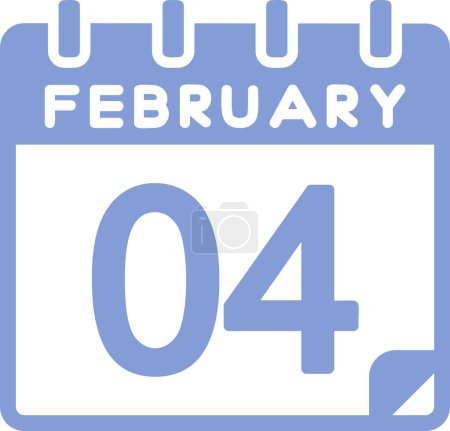 Ilustración de Ilustración vectorial. calendario con la fecha del 04 de febrero - Imagen libre de derechos