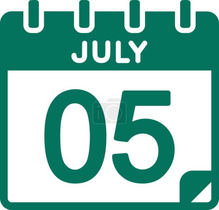 Ilustración de Calendario con la fecha del 05 de julio - Imagen libre de derechos