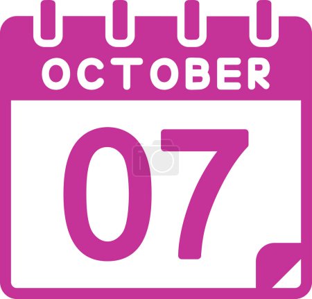Illustration for Calendar with the date of October  07 - Royalty Free Image