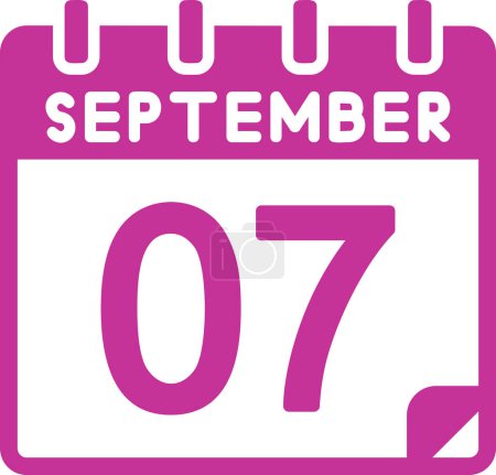 Illustration for Calendar with the date of September  07 - Royalty Free Image