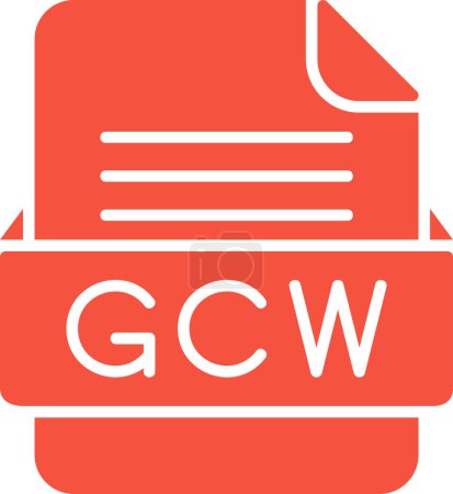 Téléchargez les illustrations : Icône web du fichier GCW, illustration vectorielle - en licence libre de droit