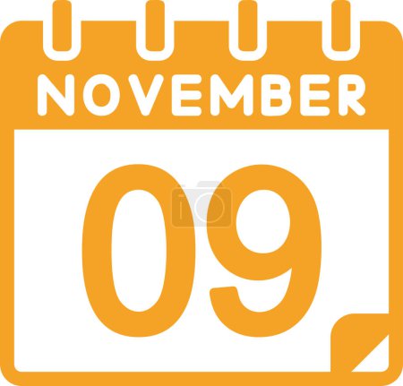 Illustration for Vector illustration. calendar with the date of November   09 - Royalty Free Image