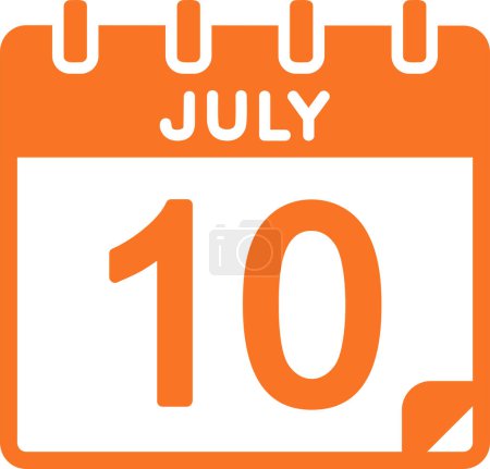 Illustration for Calendar with the date of  July 10 - Royalty Free Image