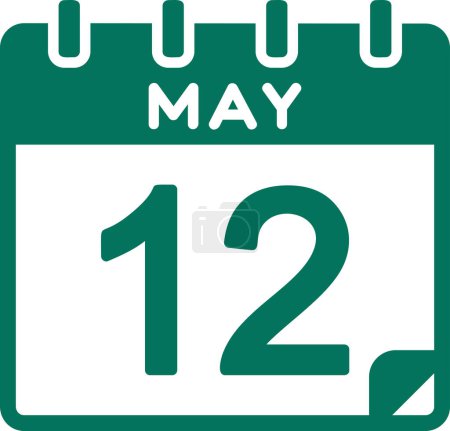 Ilustración de Calendario con la fecha del 12 de mayo - Imagen libre de derechos