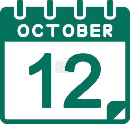 Illustration for Calendar with the date of October 12 - Royalty Free Image