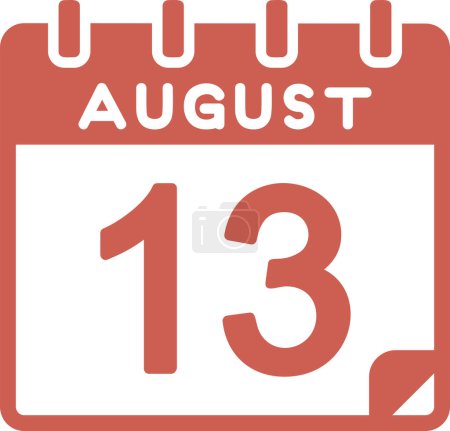 Illustration for Calendar with the date of August 13 - Royalty Free Image