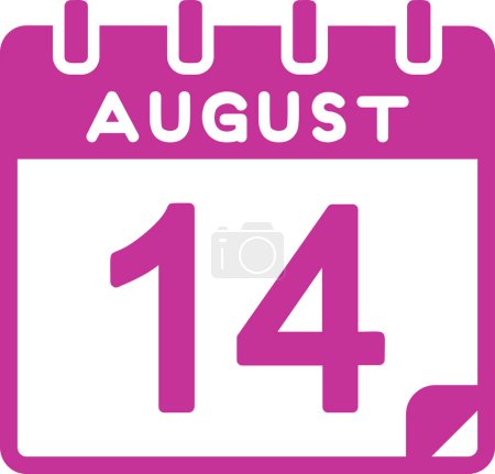 Illustration for Calendar with the date of August 14 - Royalty Free Image