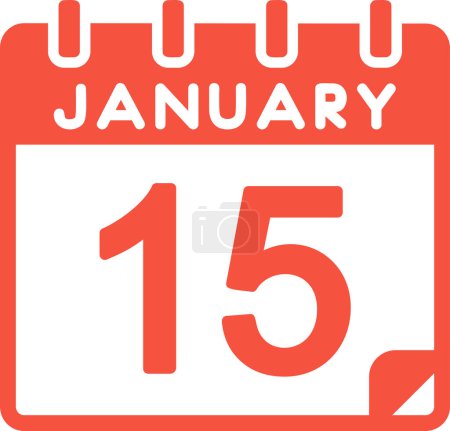Illustration for Vector illustration. calendar with the date of January 15 - Royalty Free Image