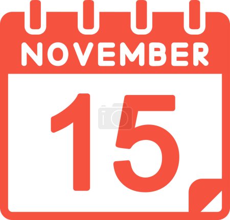 Foto de Ilustración vectorial. calendario con la fecha del 15 de noviembre - Imagen libre de derechos