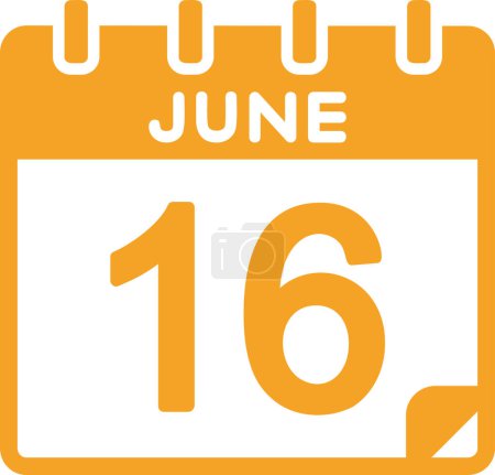 Illustration for Calendar with the date of June 16 - Royalty Free Image