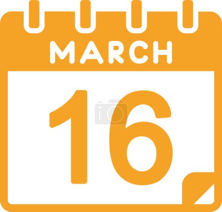 Ilustración de Calendario con la fecha del 16 de marzo - Imagen libre de derechos