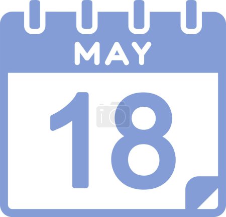 Illustration for Calendar with the date of May 18 - Royalty Free Image