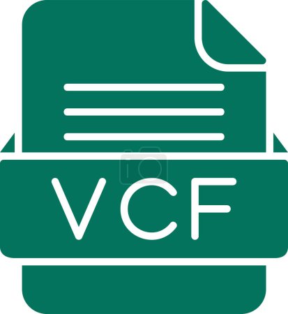 Téléchargez les illustrations : Icône web du fichier VCF, illustration vectorielle - en licence libre de droit