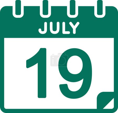 Ilustración de Calendario con la fecha del 19 de julio - Imagen libre de derechos