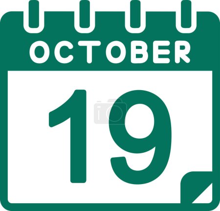 Illustration for Calendar with the date of October 19 - Royalty Free Image