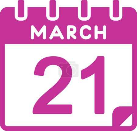 Illustration for Calendar with the date of March 21 - Royalty Free Image
