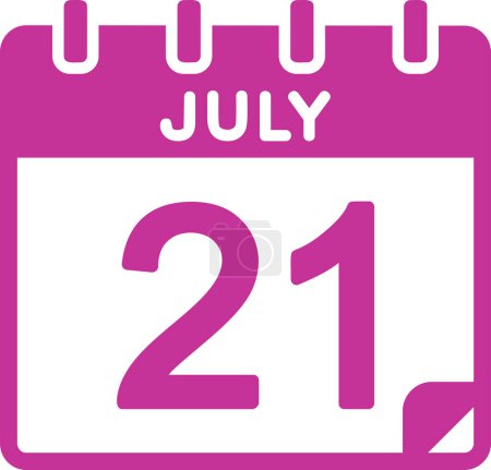 Ilustración de Calendario con la fecha del 21 de julio - Imagen libre de derechos