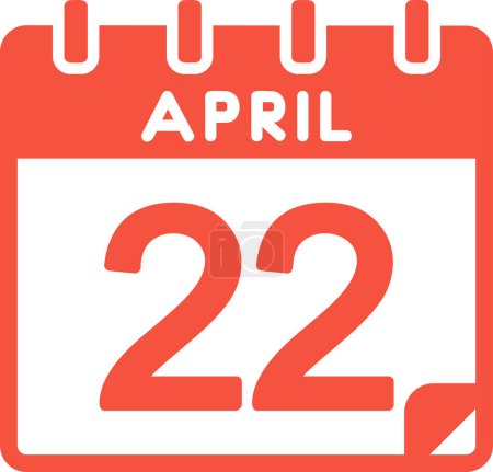 Illustration for Calendar with the date of April 22 - Royalty Free Image