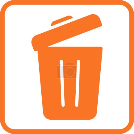 Illustration for Trash can flat vector color symbol - Royalty Free Image