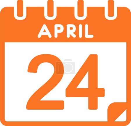 Illustration for Calendar with the date of April 24 - Royalty Free Image