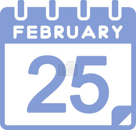Illustration for Vector illustration. calendar with the date of February 25 - Royalty Free Image