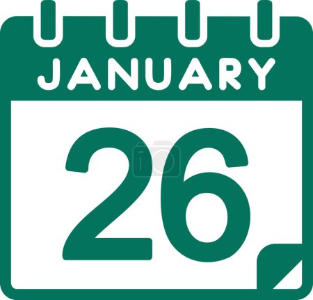 Ilustración de Ilustración vectorial. calendario con la fecha del 26 de enero - Imagen libre de derechos