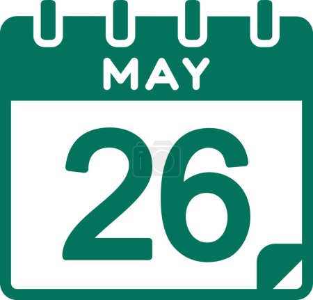 Illustration for Calendar with the date of May 26 - Royalty Free Image